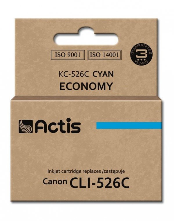 Tusz ACTIS KC-526C (zamiennik Canon CLI-526C; Standard; 10 ml; niebieski)