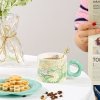 Kwiatowy Kubek z łyżeczką 280 ml + Pudełko na Prezent KB01ZIE