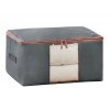 POKROWIEC Kufer NA POŚCIEL UBRANIA ORGANIZER TORBA grafitowa L 50x40x25cm OR105