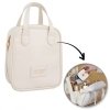 Kosmetyczka organizer na kosmetyki z rączką 17x7x19cm kremowa KS128B