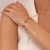 Bransoletka na rękę stal chirurgiczna pozłacana 14k złotem, MUSZELKI kamienie BST1514