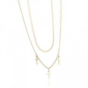 Naszyjnik stal chirurgiczna pozłacana 14k gold NST1411