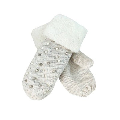 RĘKAWICZKI PEARLS BEŻOWE REK48BE