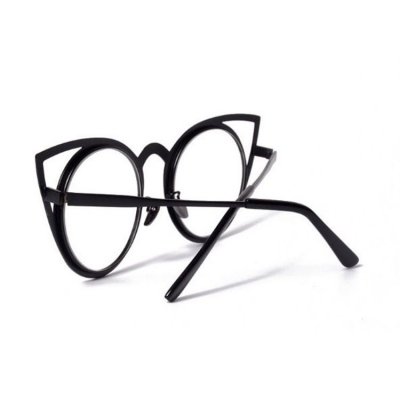 OKULARY &quot;ROYAL CAT EYES&quot; - CZARNE ZERÓWKI OK70WZ7