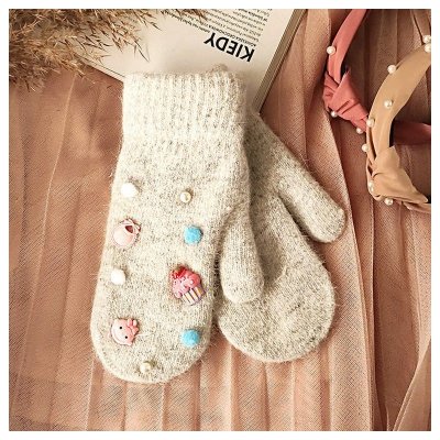 RĘKAWICZKI CUTE REK113 SZAROŚĆ