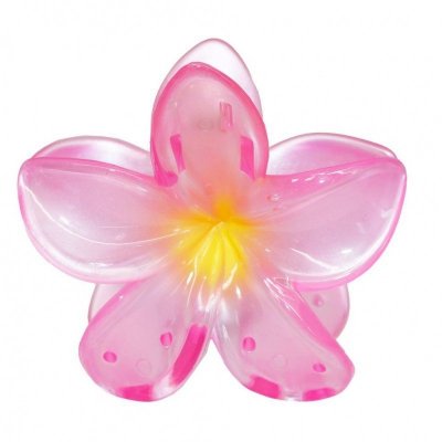 Spinka do włosów klamra XL kwiat OMBRE transparent róż 7,5 x 8cm SP397R