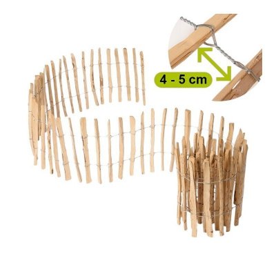 Płotek ogrodowy LESZCZYNOWY, obrzeża łupanka długość 5m, wys. 90cm OA04WZ1