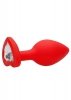 Diamond Heart Butt Plug - Regular - Red