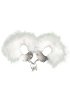 Kajdanki-Śmieszna zabawka-kadanki - Metallic Handcuffs,feather cov.. White
