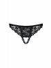 Bielizna-Letica stringi otwarte czarne  S/M