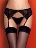 Bielizna-Charms pas do pończoch i stringi czarny  S/M