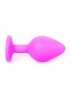 Plug-Jewellery Pink Silicon PLUG Medium- Light Blue Diamond