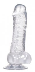 Dildo z przyssawką 18 cm Crystal Clear