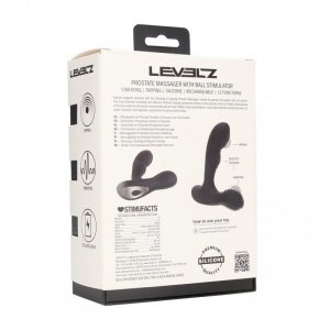 Vibrating and Tapping Silicone Prostate Massager with Ball Stimulator - Black