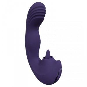 Yumi - Triple Motor G-Spot Finger Motion Vibrator and Flickering Tongue Stimulator - Purple