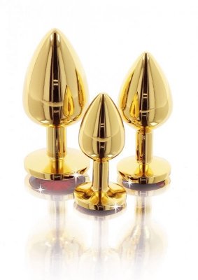 Butt Plug With Diamond Jewel M Gold