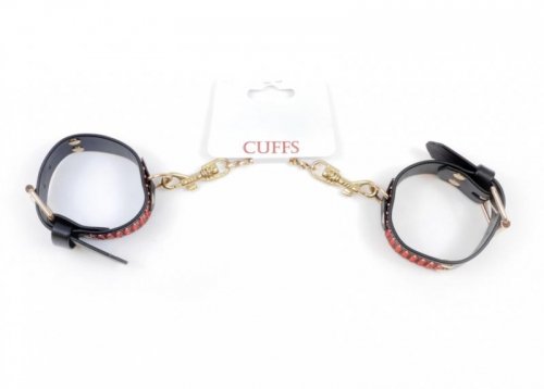 Fetish Boss Series Handcuffs with cristals 3 cm Red Line