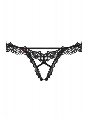 Bielizna-Bravelle stringi otwarte czarne  S/M