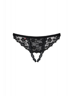 Bielizna-Letica stringi otwarte czarne  S/M