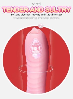 Wibrator Króliczek Masażer Posuwisty Podgrzewany 22cm