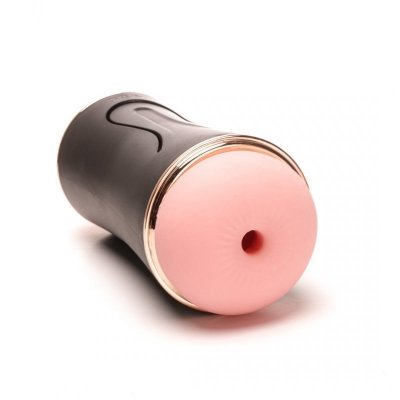 Masturbator Z Wibracją Dwustronny Wagina Anus  Cyberskóra Ładowany Usb Czarny