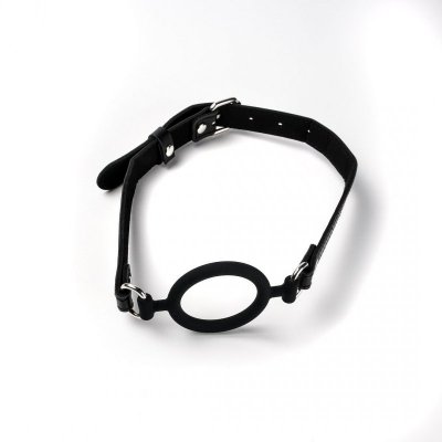 Knebel Silikonowy do Ust Otwarty Czarny