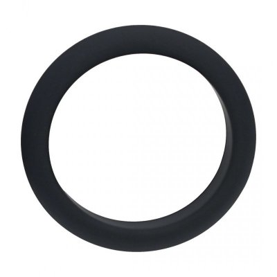 Wide O Silicone Cockring - L - 42mm - Black