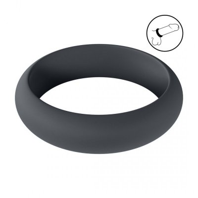 Wide O Silicone Cockring - XL - 50mm - Black