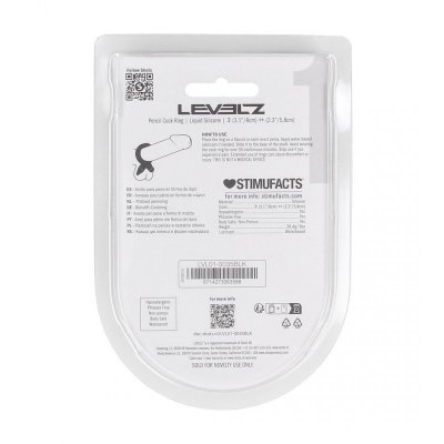 Pencil Liquid Silicone Cockring - Black
