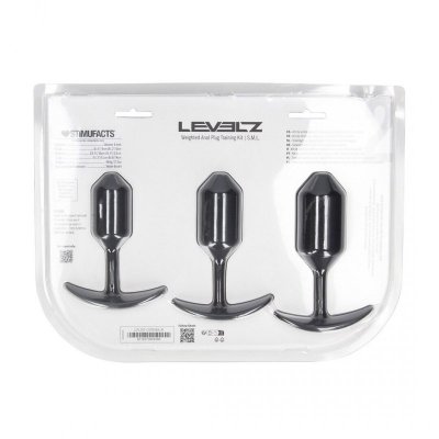 Silicone Weighted Anal Plug Training Set of 3 - Black
