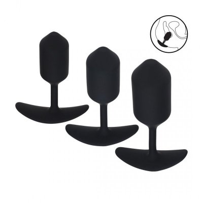 Silicone Weighted Anal Plug Training Set of 3 - Black