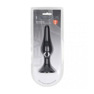 Slim Silicone Anal Plug - XL - Black