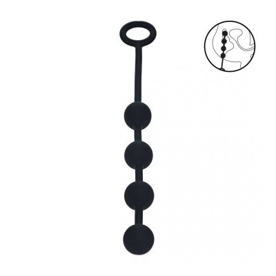 Round Silicone Anal Balls - S - 20mm - Black
