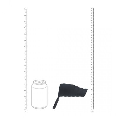Vibrating Ribbed Silicone Cock Sleeve and Ball Ring - Black