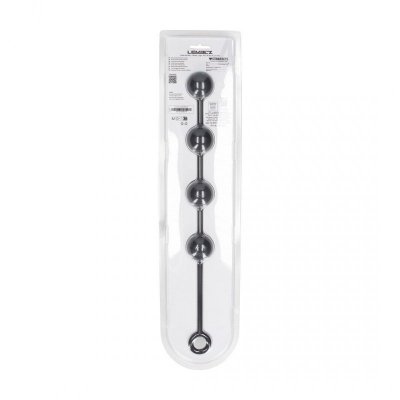 Round Silicone Anal Balls - L - 40mm - Black