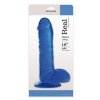Duże grube dildo z jądrami na przyssawce niebieskie 25 cm