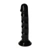 Czarne dildo ze spiralą przyssawka
