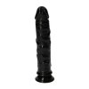 Żylaste czarne dildo na przyssawce sztuczny penis 18 cm