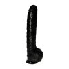 Ogromne dildo z jądrami na przyssawce czarne 40 cm