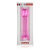 Szklane gładkie proste dildo różowe 16 cm