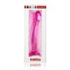 Szklane gładkie dildo zakrzywione różowe 17 cm
