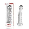 Szklane dildo z wypustkami przeźroczyste 15 cm