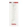 Szklane zakrzywione dildo z wypuskami przeźroczyste 17 cm