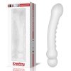 Szklane zaakrzywione dildo z wypuskami 17 cm 