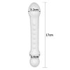 Szklane zaakrzywione dildo z wypuskami 17 cm 