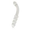 Szklane dwustronne dildo zakrzywione przeźroczyste 17 cm
