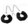 Kajdanki z futerkiem Fetish Pleasure Fluffy Leg Cuffs Black