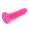 Gładkie zakrzywione dildo analne przyssawka różowe 14 cm
