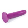 Gładkie zakrzywione dildo analne przyssawka fioletowe 14 cm