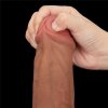 Dildo King size z ruchomą skórą Dual Layer Dong Brown 29cm